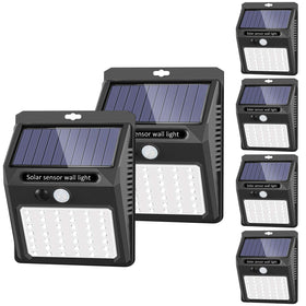 SEZAC Solar Lights 6-Pack front view for entryway illumination and security