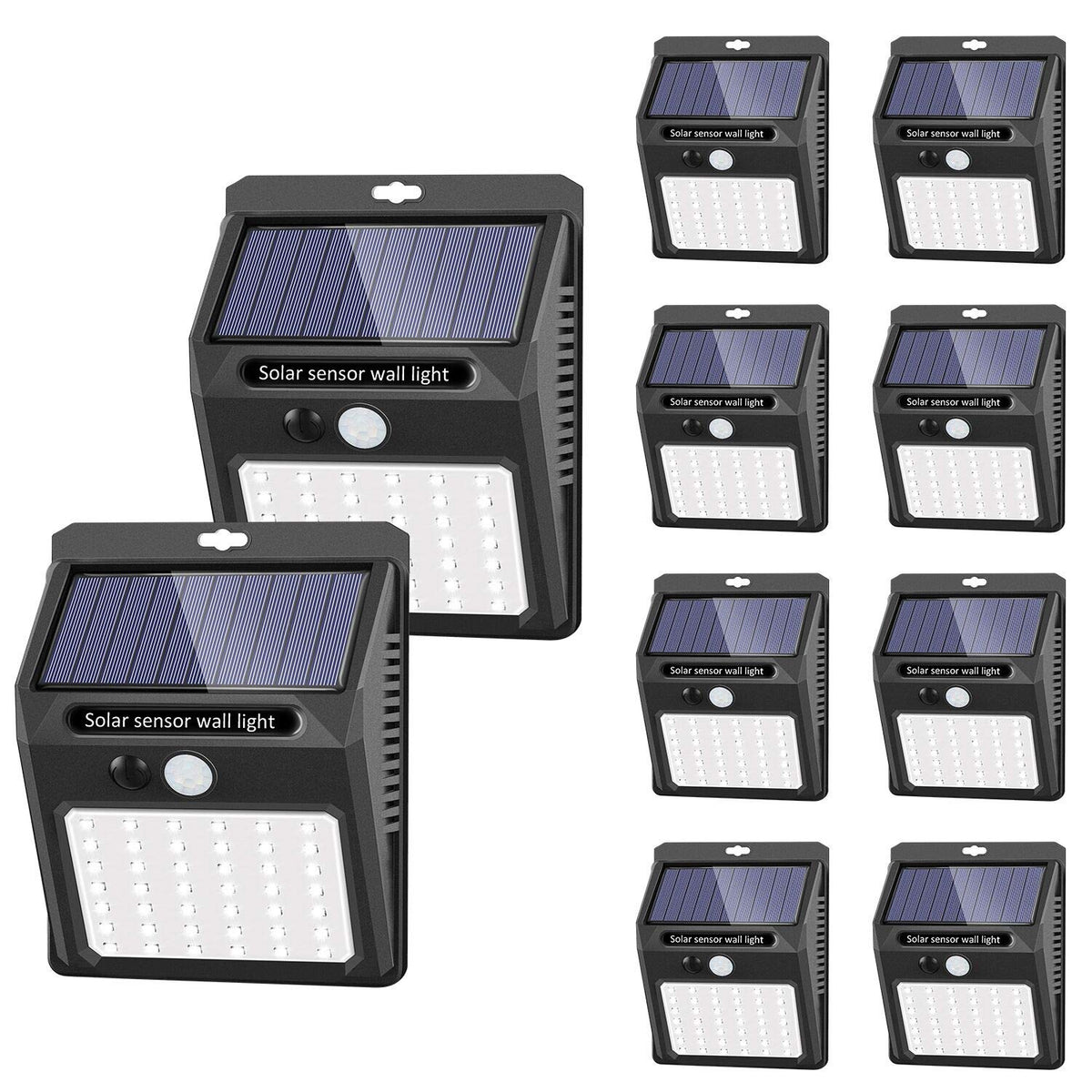 SEZAC solar light panel with 42 LEDs for broad outdoor coverage.