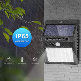 SEZAC wall mount solar security light for fences and patios.