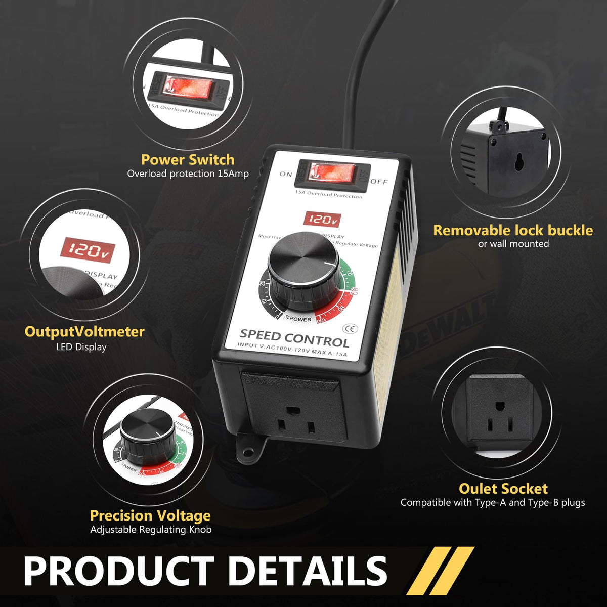 Sezbaifles speed controller LED display for quick voltage readouts.