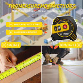 SG SURGOAL 2-in-1 laser tape measure rear benchmark aligns tail end for accuracy