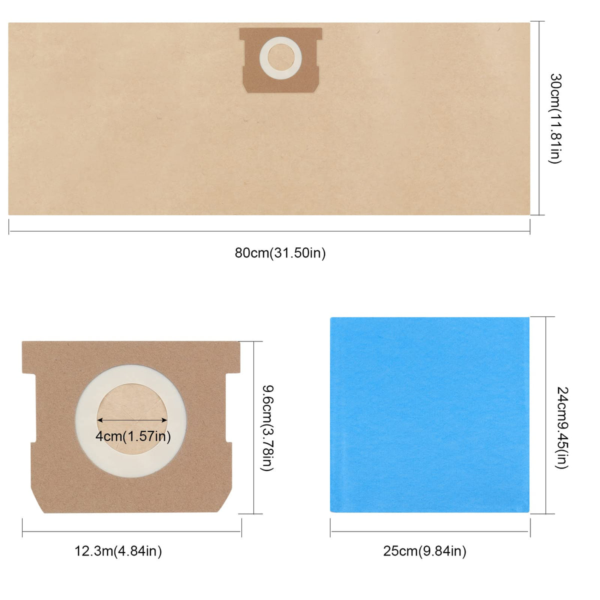 Disposable filter bags from Sgizoku 19-3100 for quick disposal and strong dust control.