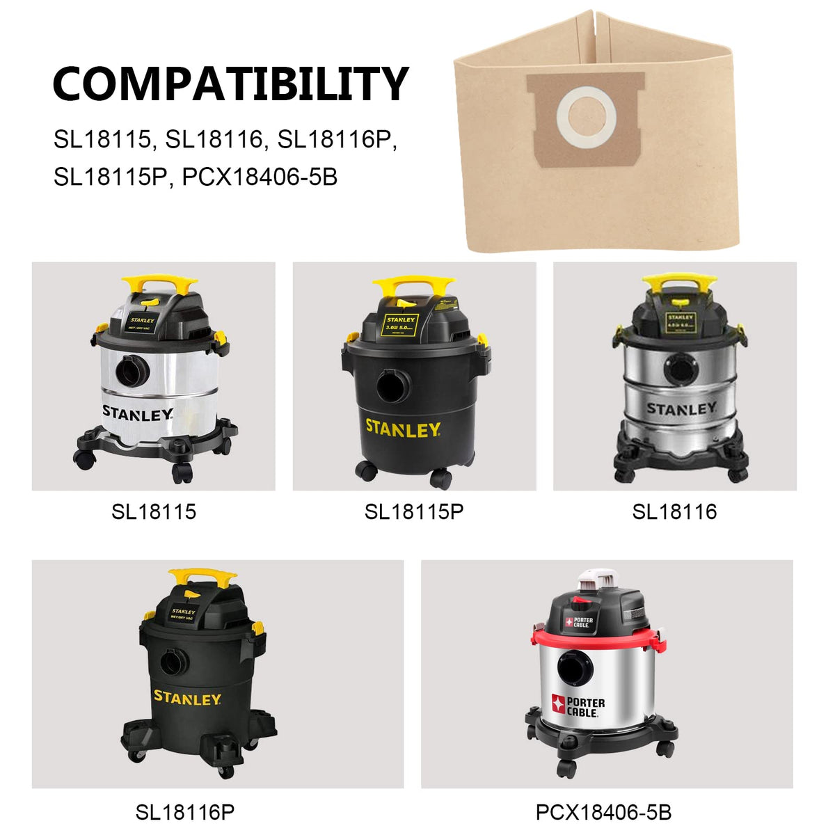 Rubber sealing collar on Sgizoku 19-3100 bags for tighter dust containment.