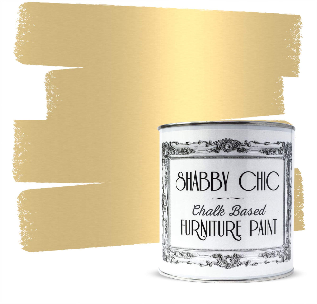 Shabby Chic Antique Gold finish on bottle shows premium metallic look for furniture.