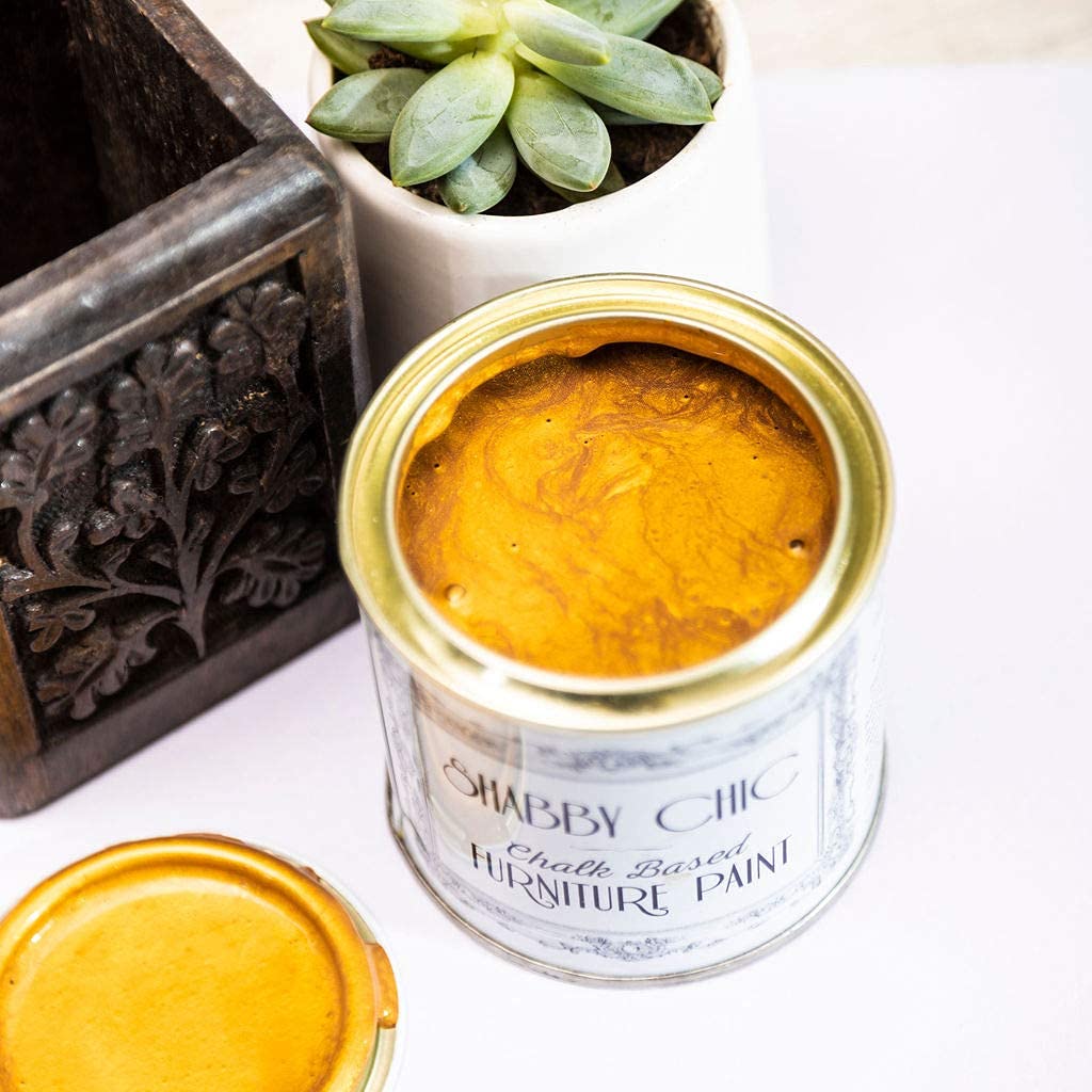 Shabby Chic paint refreshing a wood cabinet without primer.