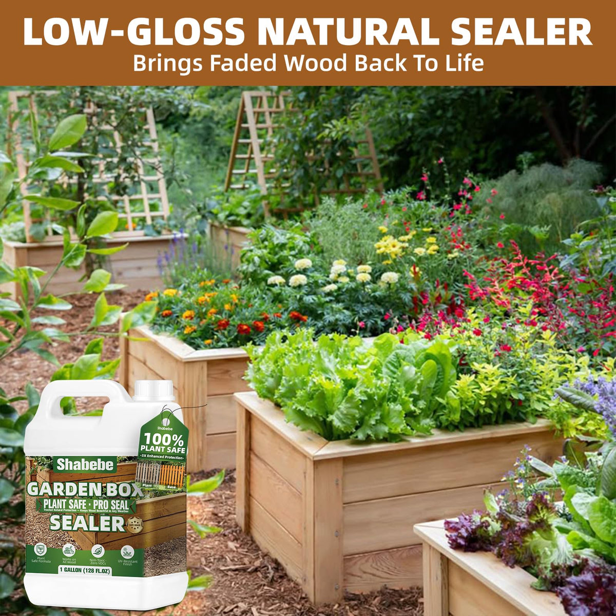 Shabebe Garden Box Sealer Pro cedar wood compatibility supports durable seal