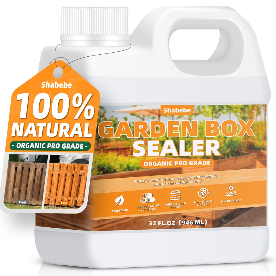 Shabebe Garden Box Sealer is applied to wood for durable moisture protection.