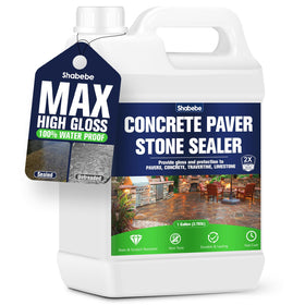 Shabebe Premium Stone Sealer bottle pour on natural stone for a dramatic wet look.