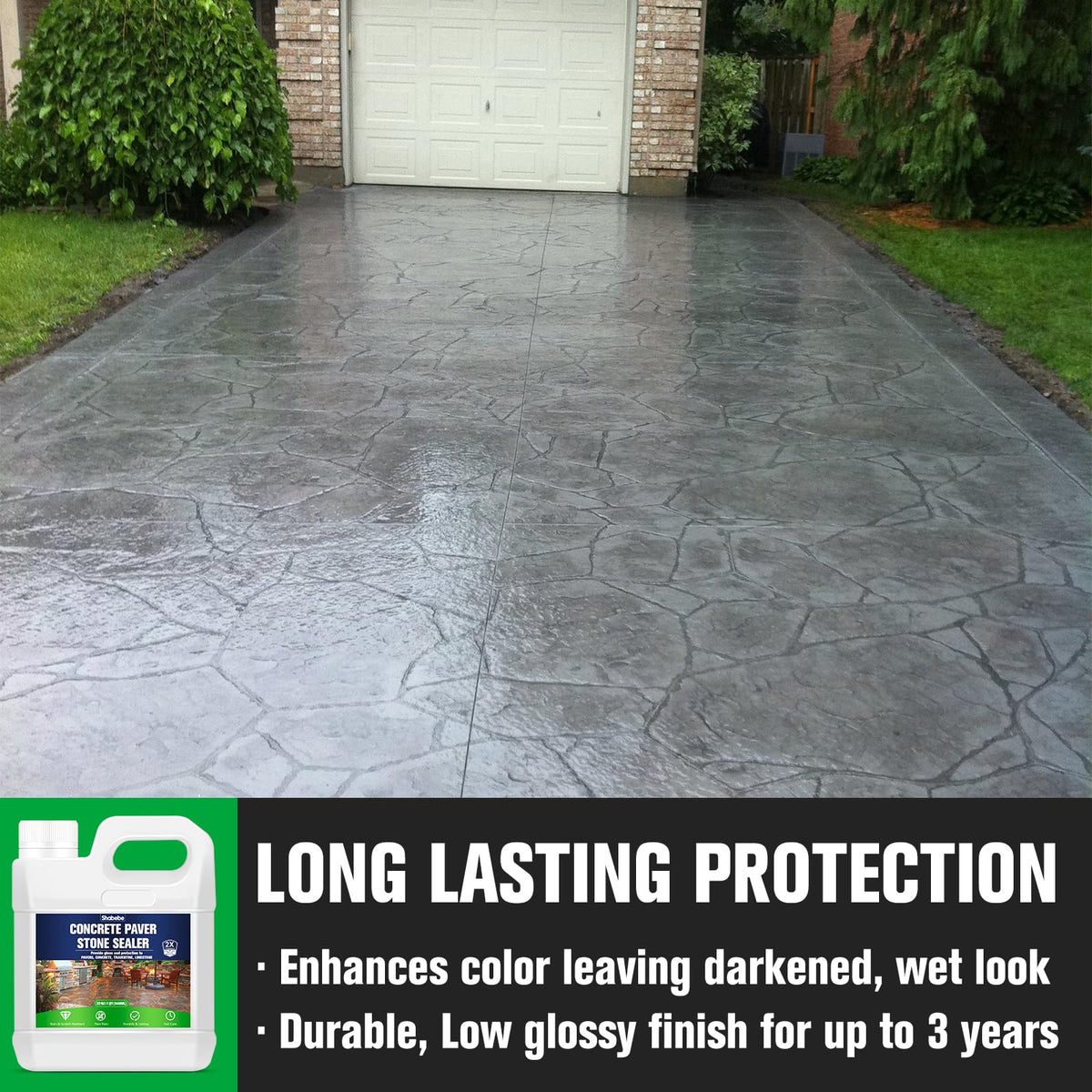 Shabebe Premium Stone Sealer waterproof and UV protection on stone.