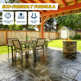 Shabebe stone sealer on pavers emphasizes color depth and UV resistance for outdoor longevity.