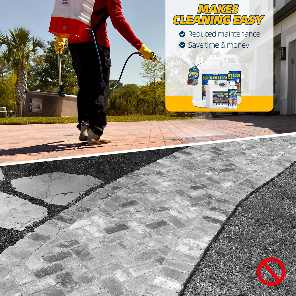 Shabebe stone sealer UV protection layer helps preserve color and prevent wear from sun exposure.
