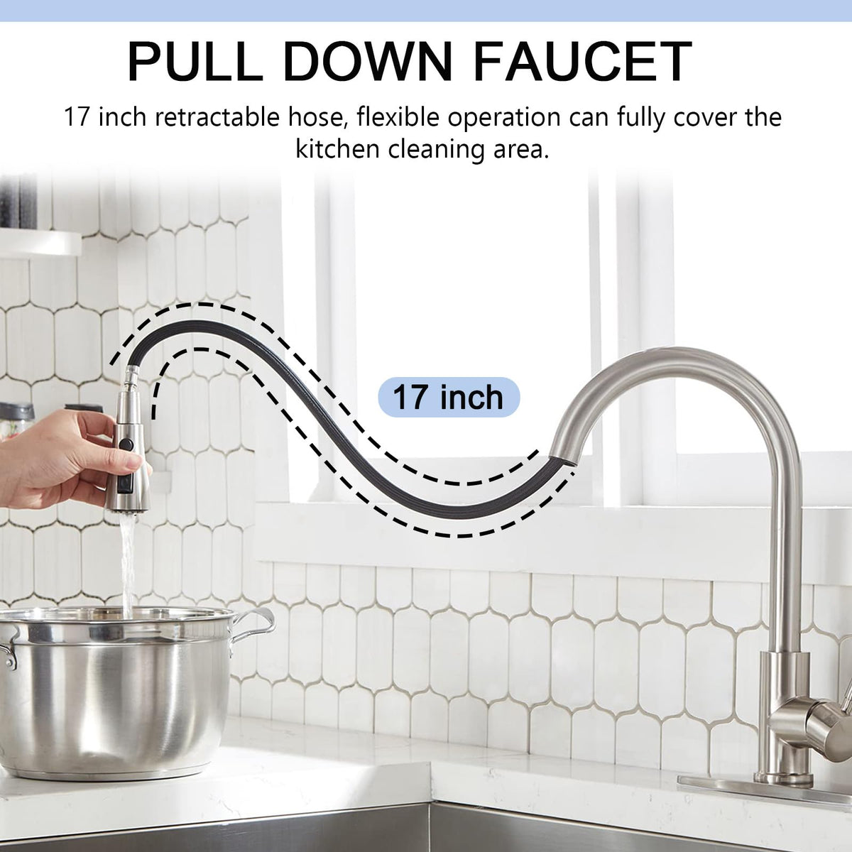 SHACO brushed nickel finish enhances style and durability