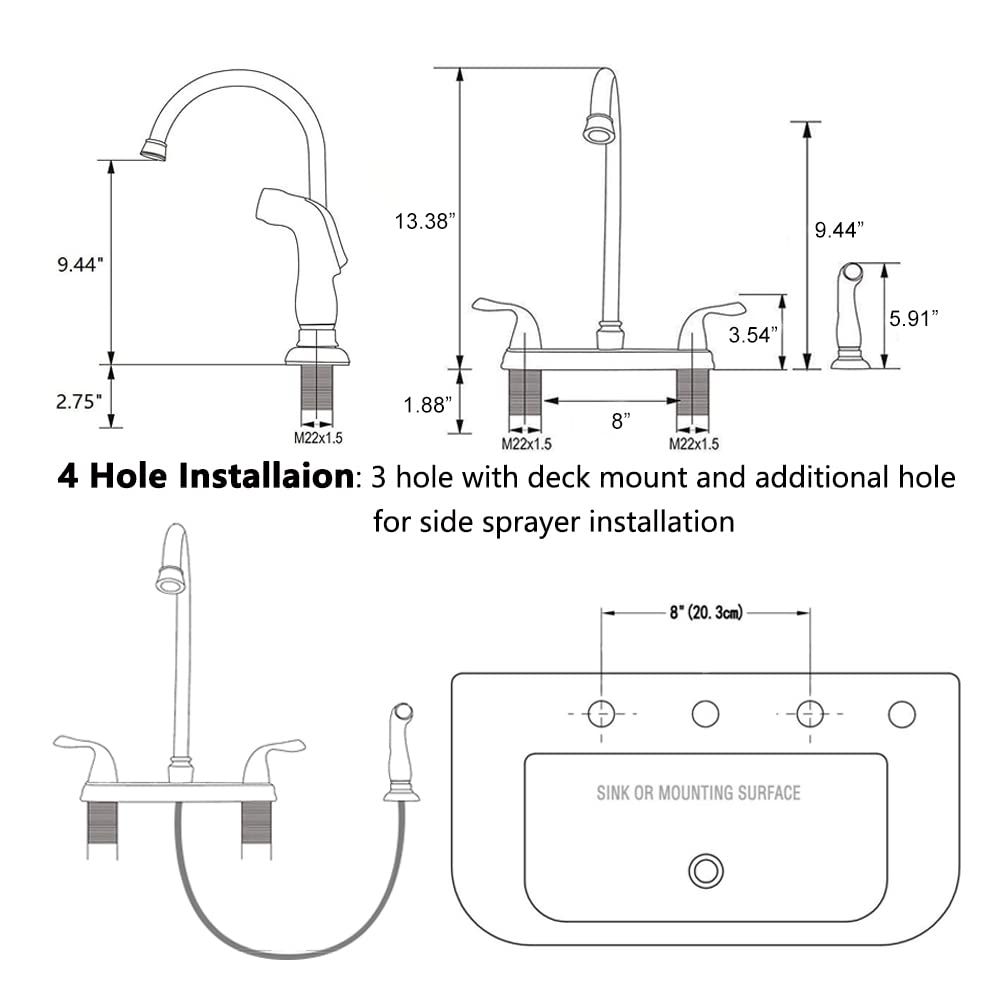 SHACO included hot and cold water hoses simplify setup and testing.