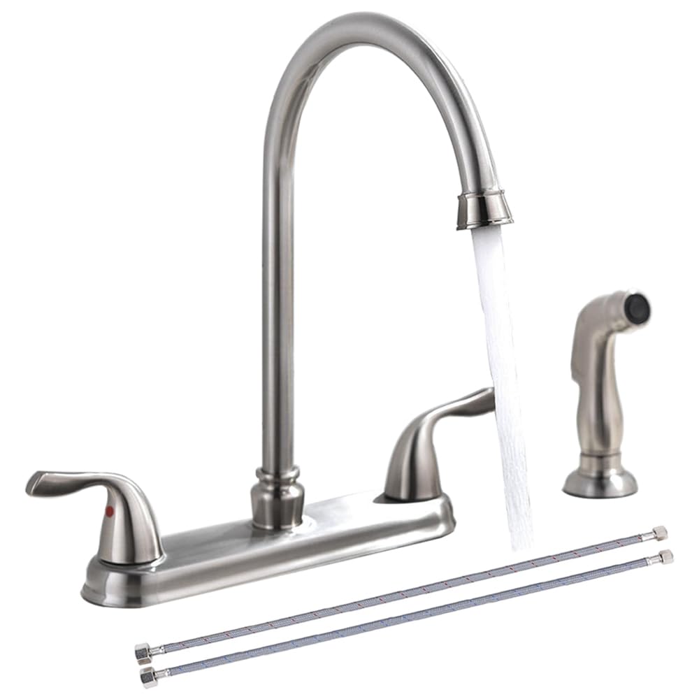 SHACO kitchen faucet with side sprayer for precise rinsing at the sink.