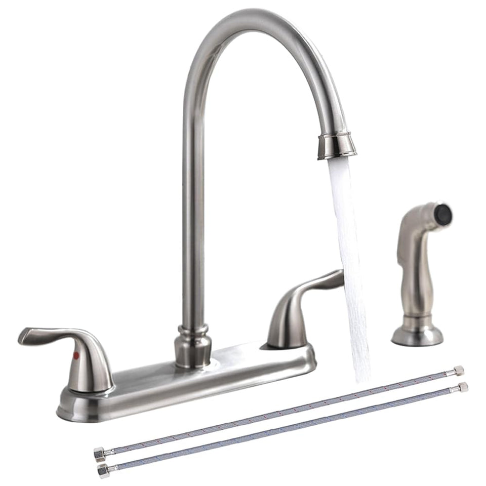 SHACO kitchen faucet with side sprayer for precise rinsing at the sink.