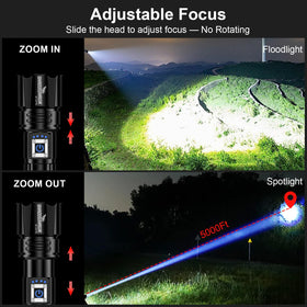 Shadowhawk flashlight USB-C charging port enables quick recharges from outlets or laptops