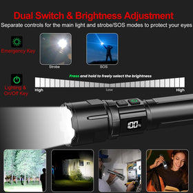 Shadowhawk long-range beam illuminates objects up to 5000 feet.