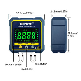 SHAHE digital angle gauge backlit display for dim environment use