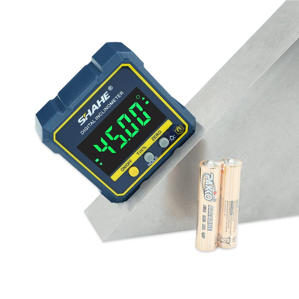 SHAHE digital angle gauge with magnetic base for secure measurements