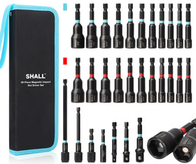 SHALL 29-piece magnetic nut driver set closeup, organized for fast, secure fastening.