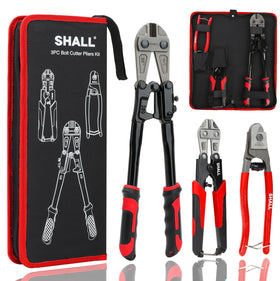 SHALL 14-inch bolt cutter in set with ergonomic handle for heavy-duty metal cutting