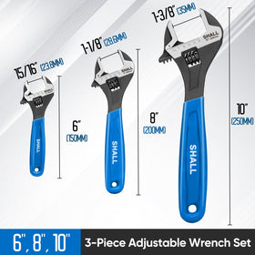 SHALL 8-inch wrench with wide jaw eases plumbing tasks