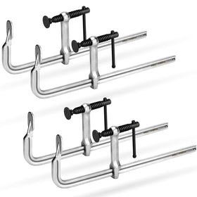 SHALL 4-Pack Bar Clamps with 12-inch jaws for secure wood and metal work