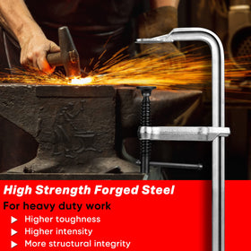 SHALL drop-forged steel construction delivers durable clamps for metalworking and woodworking
