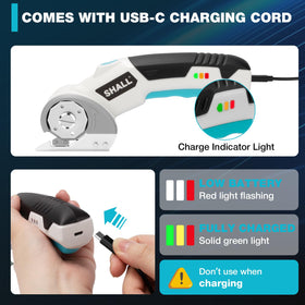 Shall cordless scissors battery indicator shows charge level at a glance