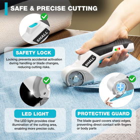 Shall 4V scissors blade guard in action reducing accidental contact