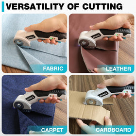 Shall 4V cutting in cardboard, fabric, and leather with ease