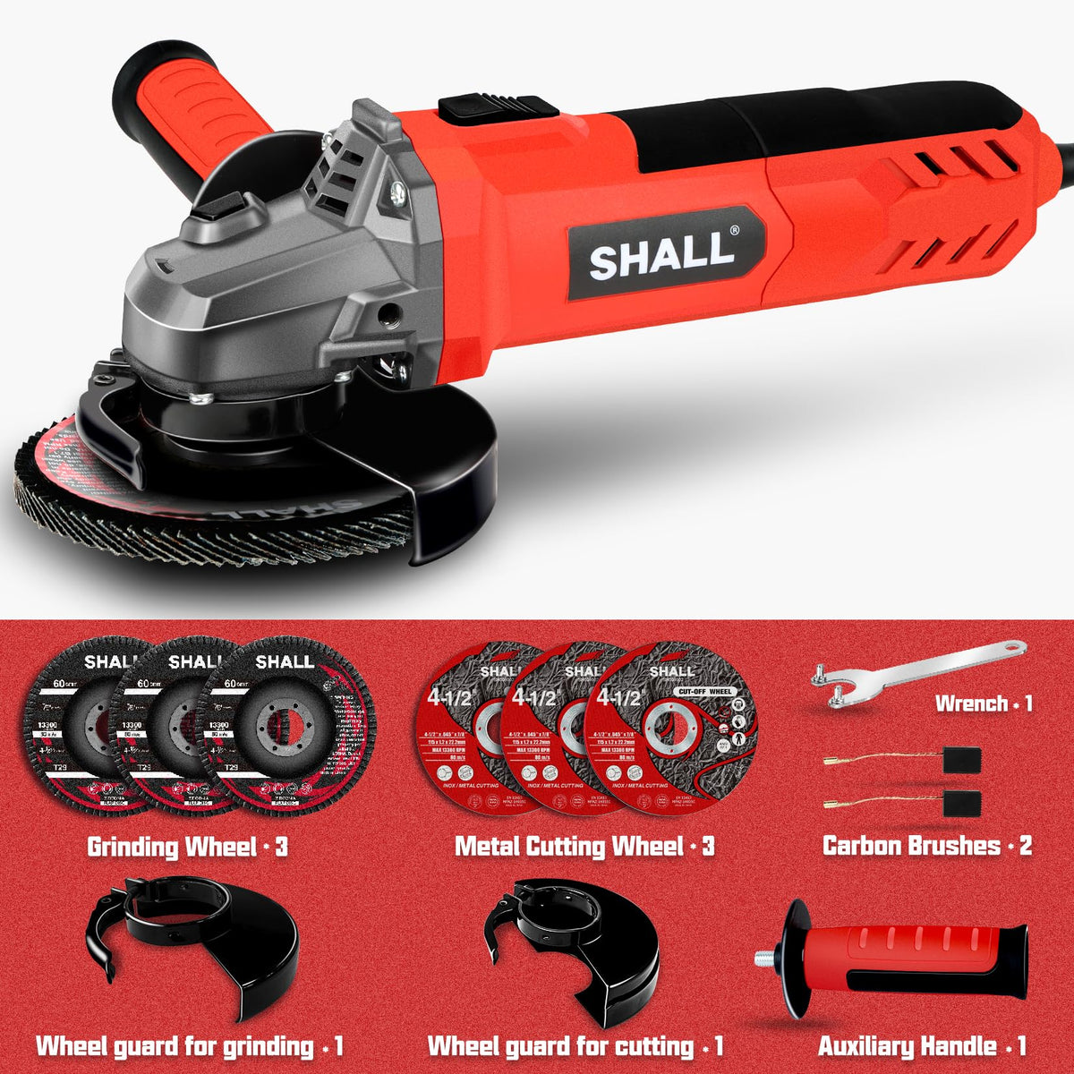 Shall angle grinder non-slip handle improves control