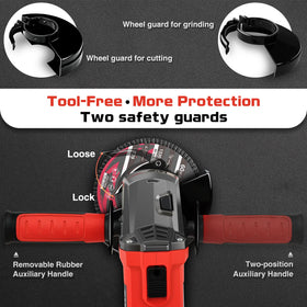 Shall angle grinder spindle lock eases accessory changes