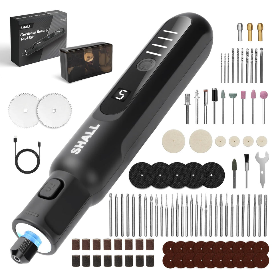 SHALL cordless rotary tool kit front view for precise DIY projects