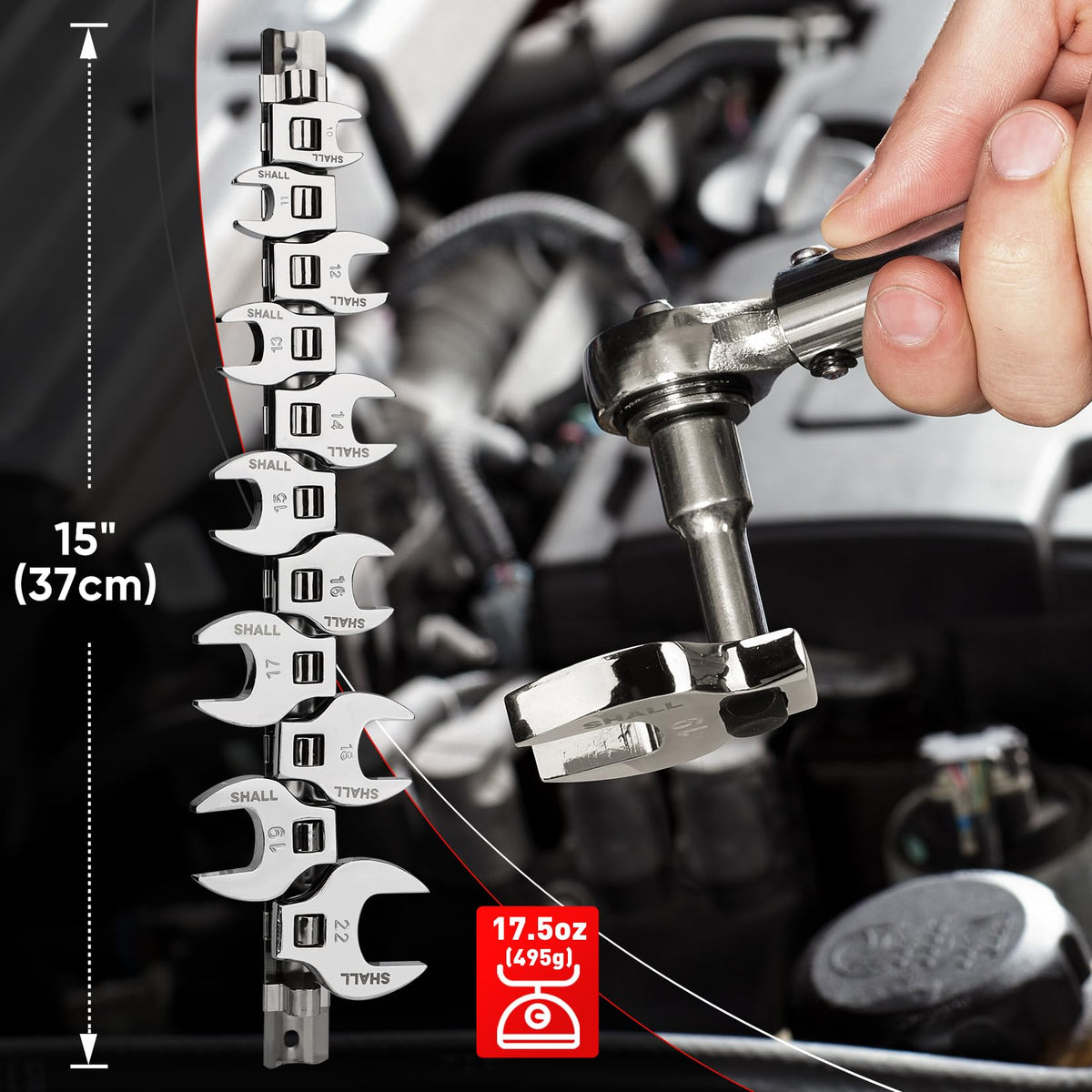 Shall crowfoot wrench forged carbon steel for durability and long life
