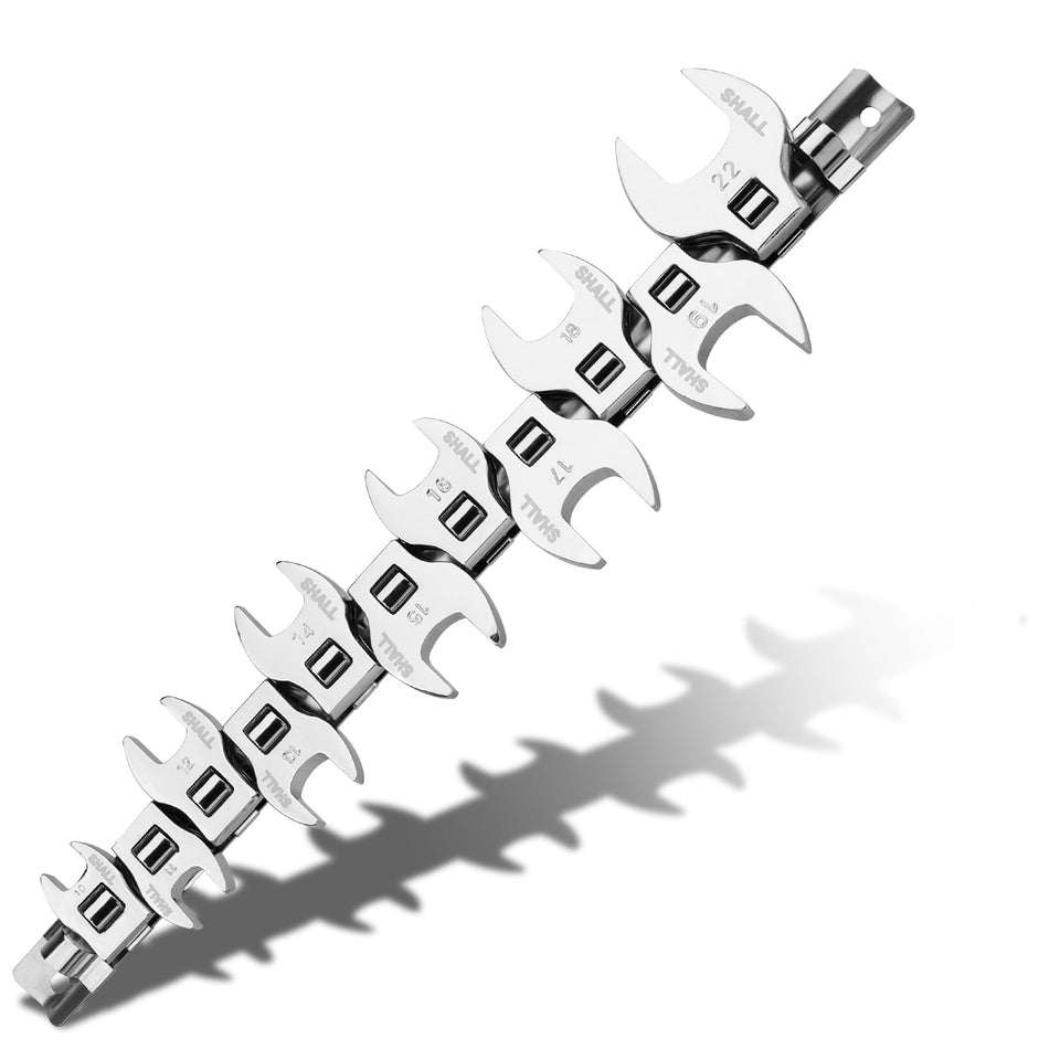 Shall crowfoot wrench set 11-piece metric 10-22mm for versatile fastener access