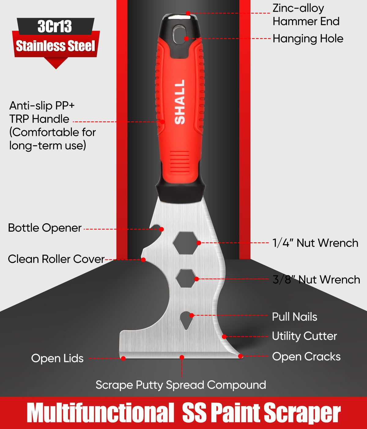 SHALL 10-inch taping knife designed for even compound distribution.