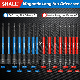 SHALL extended 6-inch nut driver set designed for deep spaces.