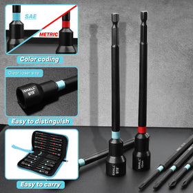 Shall extended 6-inch bit driver reaches deep spaces.