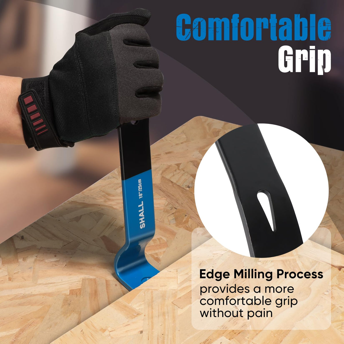 SHALL flat pry bar 7.5-inch with nail slots speeds work.