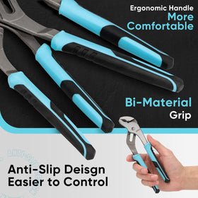 Shall 12-inch groove joint pliers close-up for heavy-duty clamping tasks