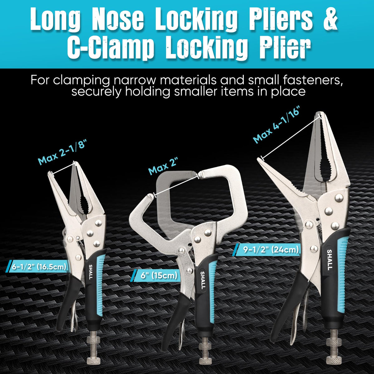 SHALL locking C-clamp compact design ideal for space-limited tasks.