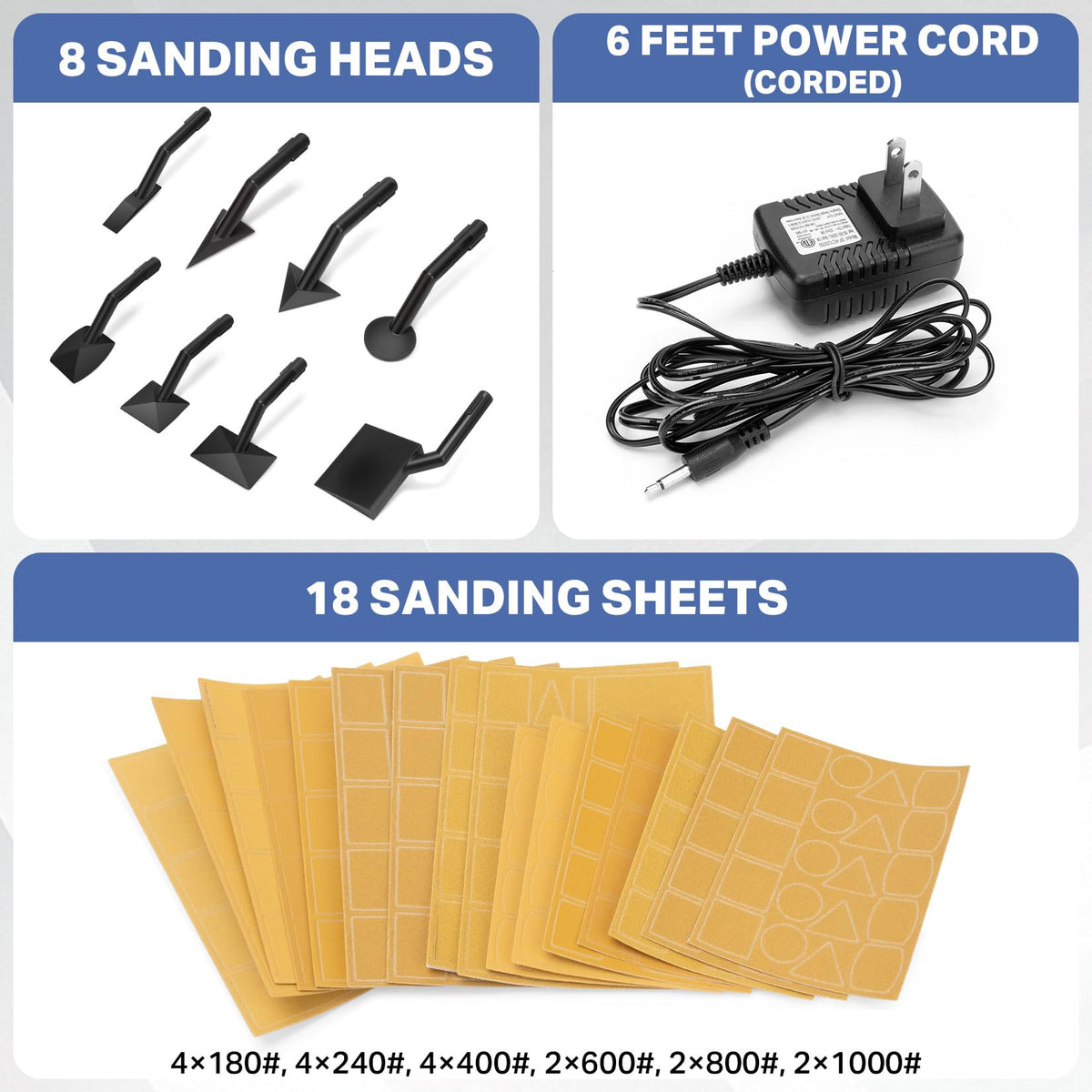 SHALL Mini Pen Sander tool-free head install simplifies setup.