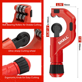 SHALL mini-tube-cutter-narrow-space fits tight spots for accurate 1/8in to 7/8in tubes.