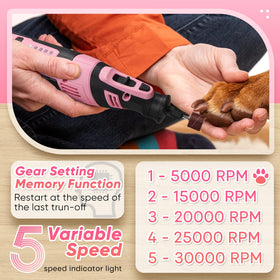 SHALL pink tote bag with tool and attachments for easy organization