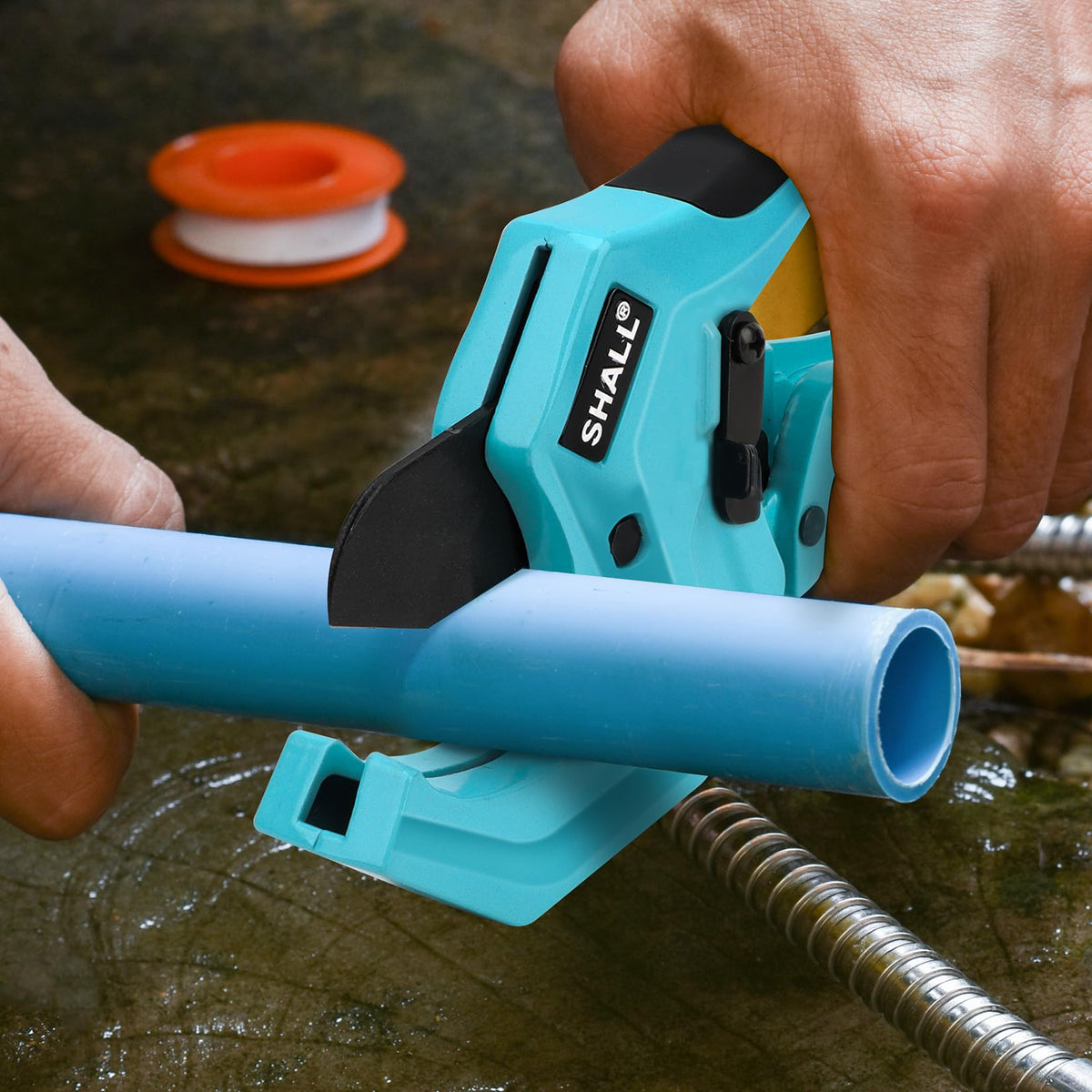 Shall cutter handles PVC, PEX, CPVC, PE and more with ease
