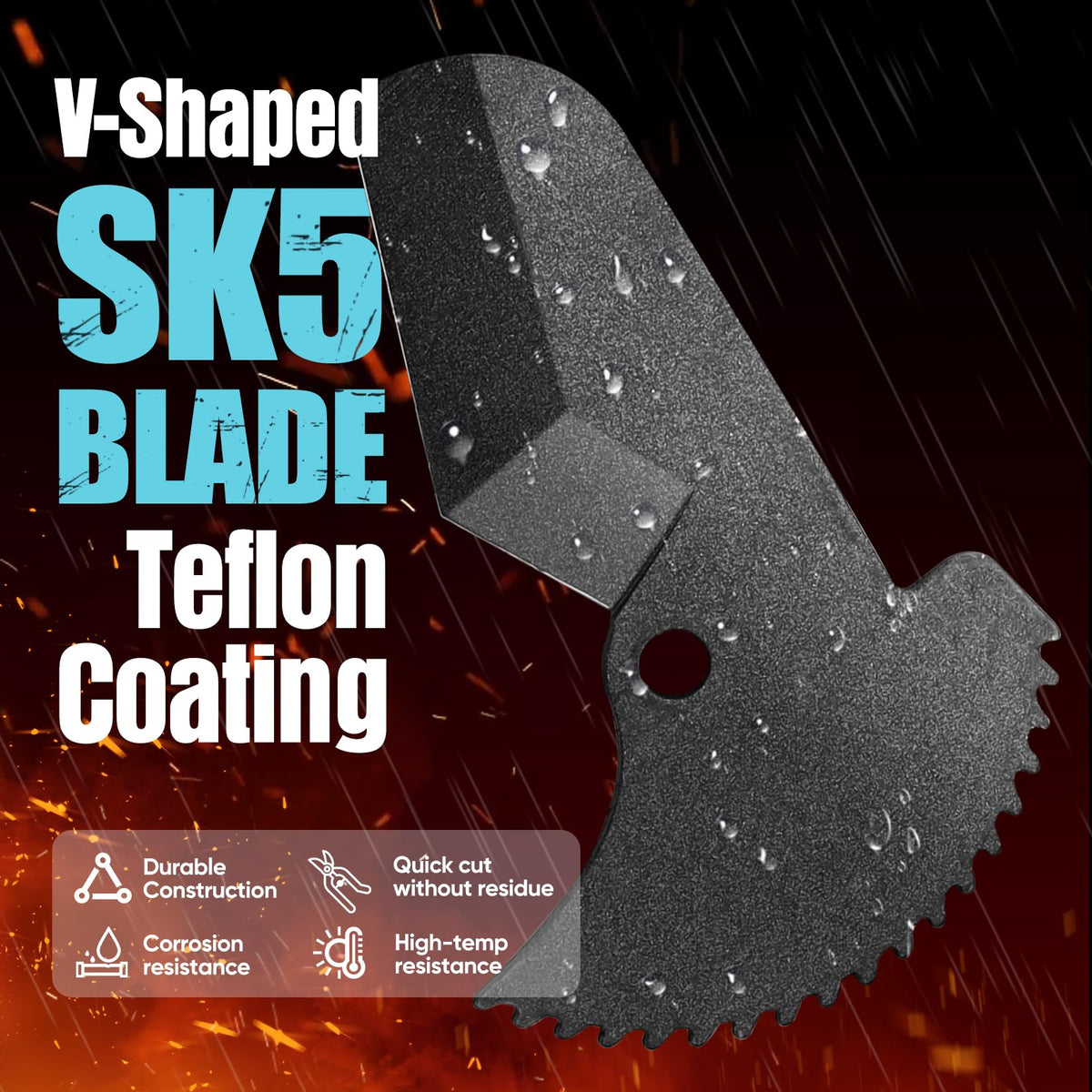 Shall PVC pipe cutter with ratchet drive reduces effort during cuts