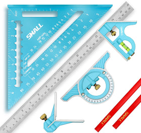 SHALL 7-inch aluminum rafter square with clear edges for precise framing.