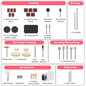 SHALL includes 3 collets to fit most accessories