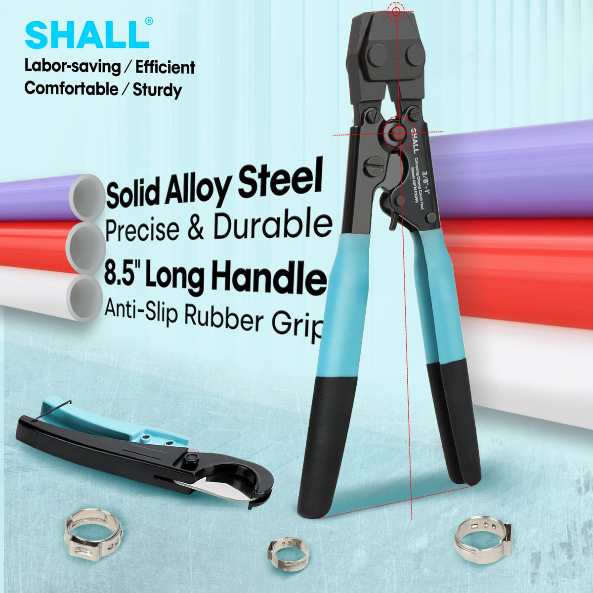 Shall stainless clamps 1/2 inch ready for quick, reliable connections.